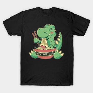 Cute T-Rex Eating Ramen Japanese Dinosaur Funny Gift For Ramen Lover T-Shirt